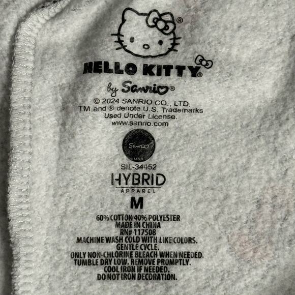 Hello Kitty Womens Sweatpants Joggers Gray Allover Print Sanrio M Hybrid Apparel - Picture 2 of 7